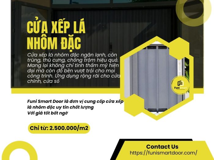 Mua cửa xếp lá nhôm đặc tại Funi Smart Door