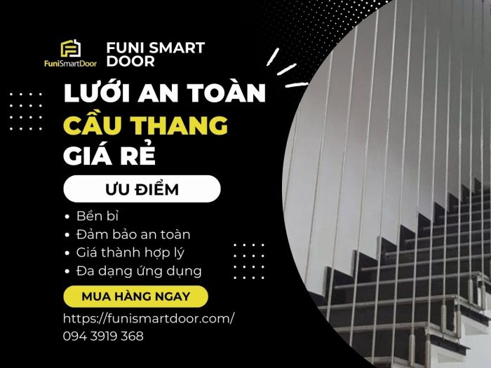 Mua, lắp đặt lưới an toàn cầu thang giá rẻ tại Funi Smart Door