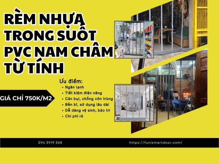 Mua rèm nhựa trong suốt PVC nam châm từ tính tại Funi Smart Door