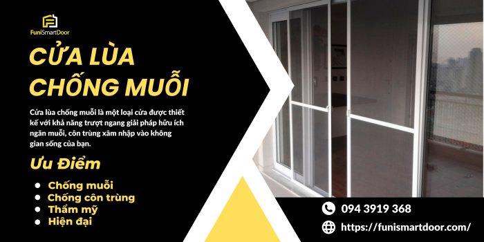 Cửa lùa chống muỗi | Cửa lưới chống muỗi dạng lùa Funi Smart Door