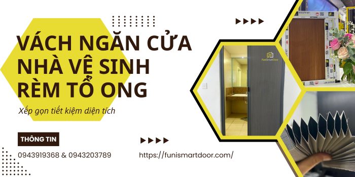 Vách ngăn nhà vệ sinh rèm tổ ong tại Funi Smart Door