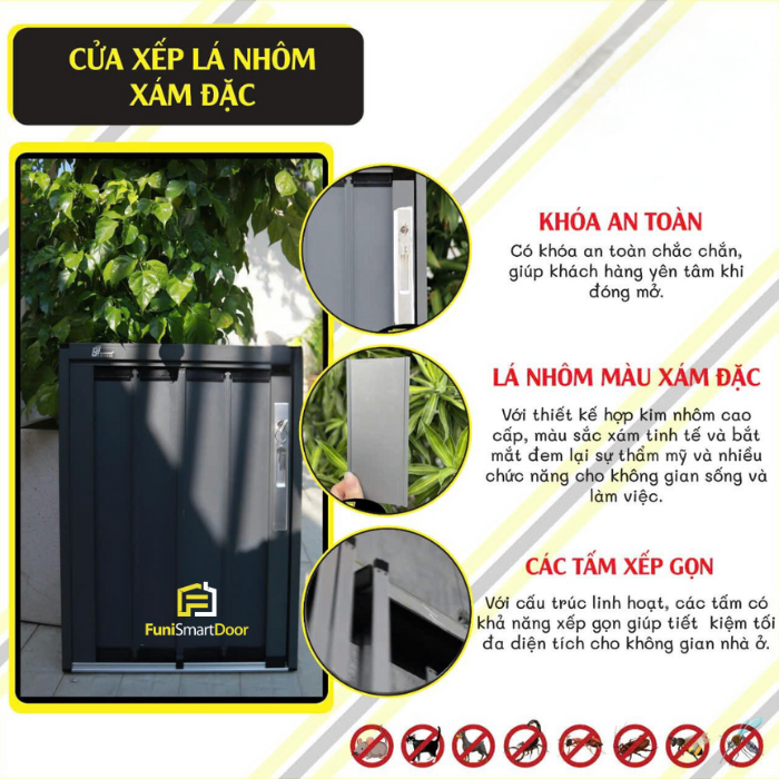 Cửa xếp lá nhôm đặc