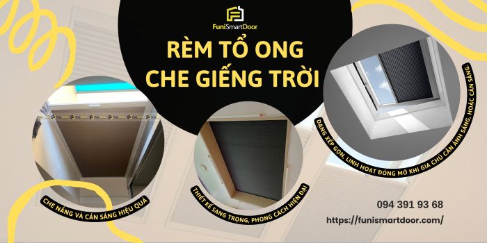 Mua rèm tổ ong che giếng trời tại Funi Smart Door giá tốt