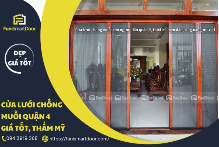 Cửa lưới chống muỗi quận 4 đơn vị Funi Smart Door cung cấp