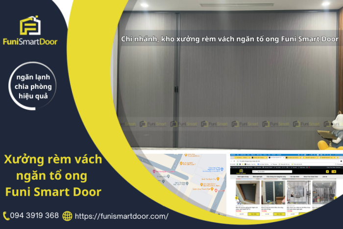 Xưởng rèm vách ngăn tổ ong Funi Smart Door | Cửa nhà đẹp thông minh hiện đại