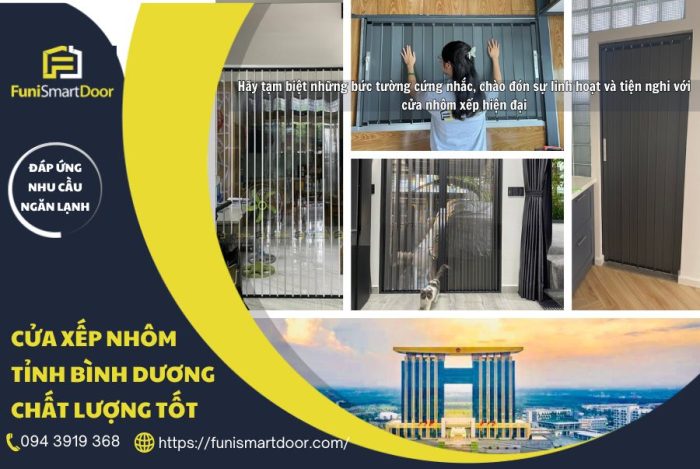 Cửa xếp nhôm tỉnh Bình Dương