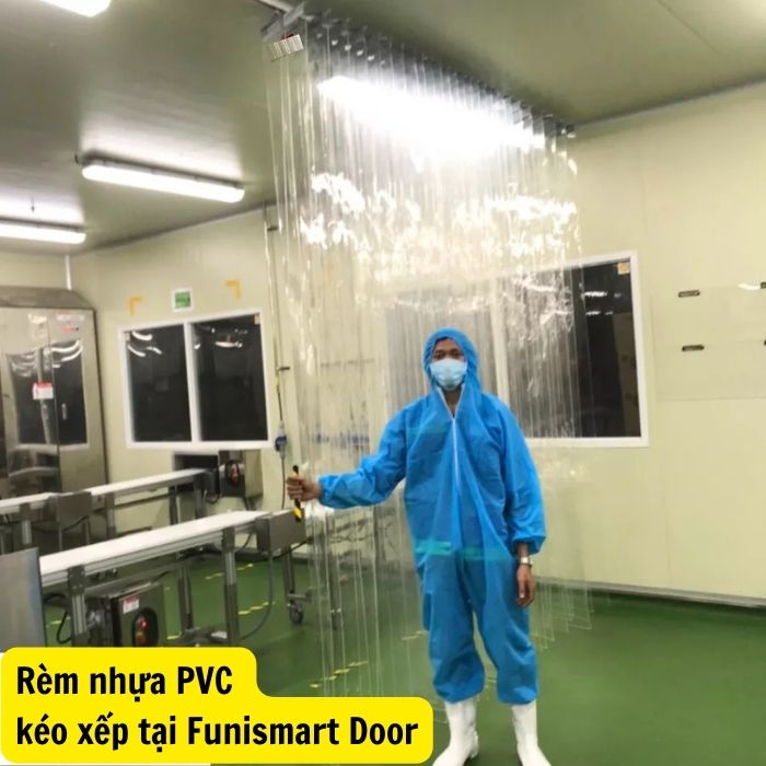 Rèm nhựa PVC kéo xếp tại Funismart Door