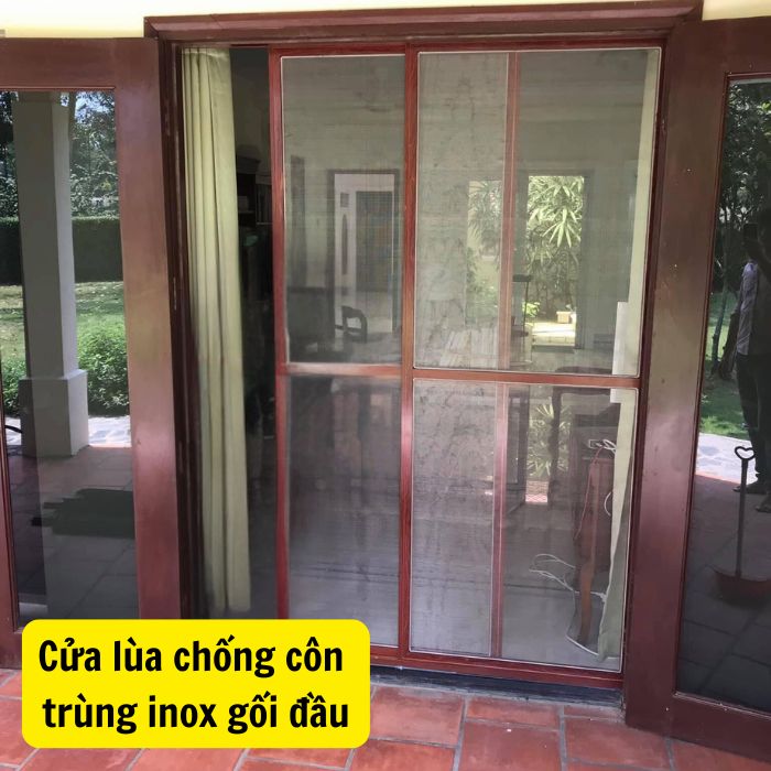 Cửa lùa chống côn trùng inox gối đầu