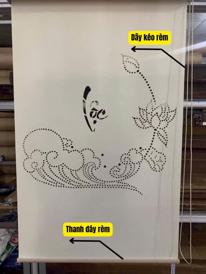 Dây kéo và thanh đáy rèm cuốn che bàn thờ
