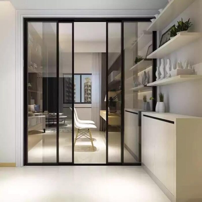 Cửa lùa 2 cánh có ray dưới định tuyến cho căn hộ cao cấp