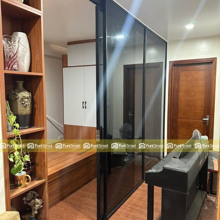 Cửa lùa Slim không ray dưới từ Funismart Door